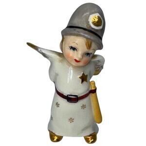 Vintage Arnart Japan Ceramic British Police Angel Bobby Policeman Boy Kitschy 4"